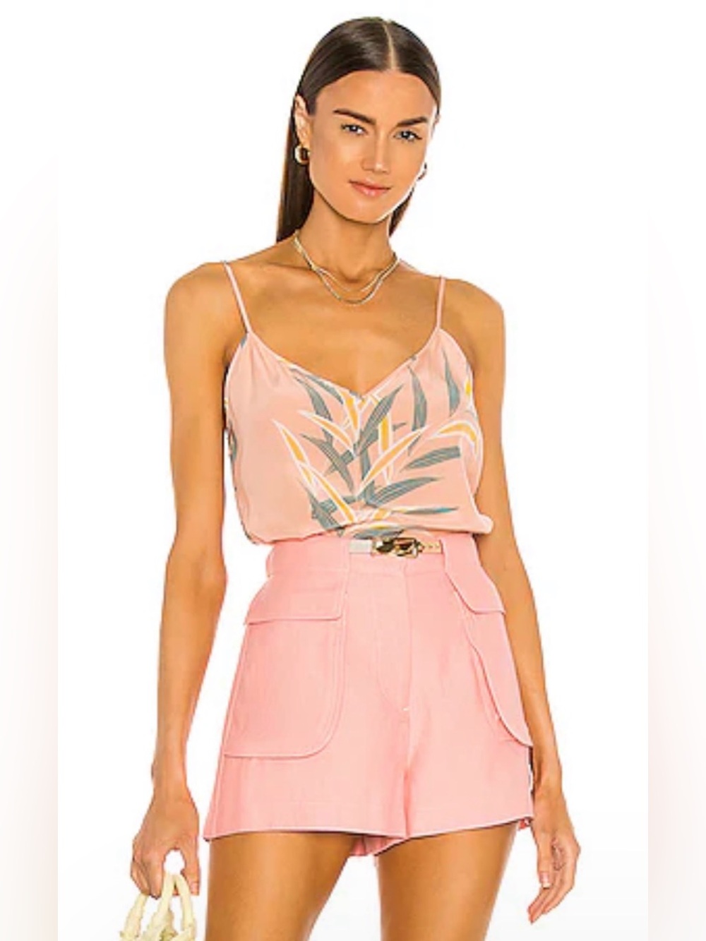 NWT Diane Von Furstenberg 100% Silk Camisole Top in Quincy Pink, size M